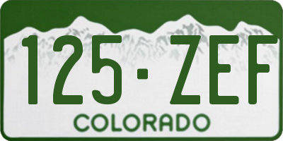 CO license plate 125ZEF