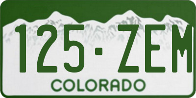 CO license plate 125ZEM