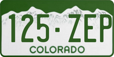 CO license plate 125ZEP