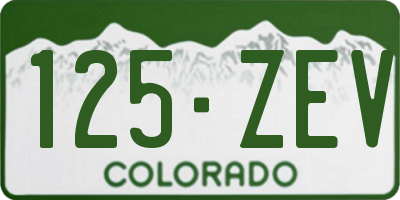 CO license plate 125ZEV