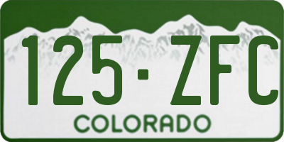 CO license plate 125ZFC