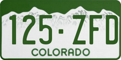 CO license plate 125ZFD