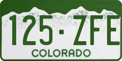 CO license plate 125ZFE