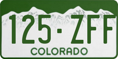 CO license plate 125ZFF
