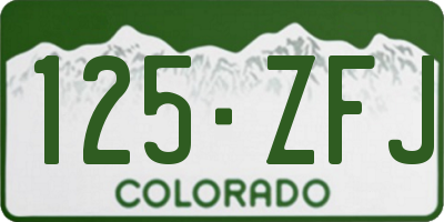 CO license plate 125ZFJ