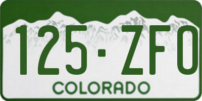 CO license plate 125ZFO
