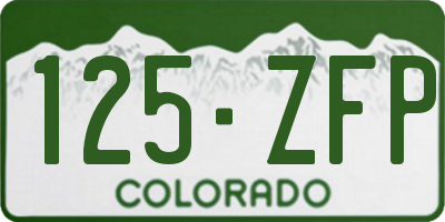 CO license plate 125ZFP