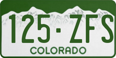 CO license plate 125ZFS