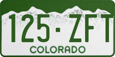 CO license plate 125ZFT