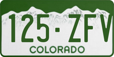 CO license plate 125ZFV