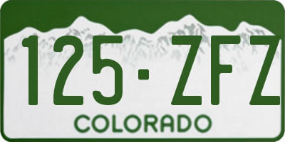 CO license plate 125ZFZ
