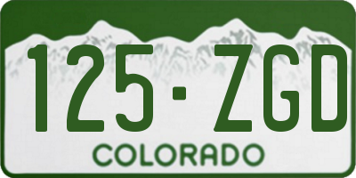 CO license plate 125ZGD