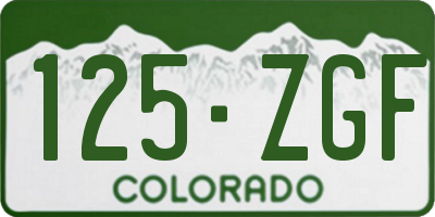 CO license plate 125ZGF