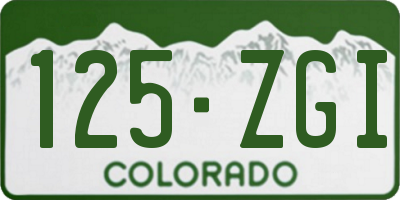 CO license plate 125ZGI