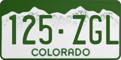 CO license plate 125ZGL