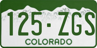 CO license plate 125ZGS