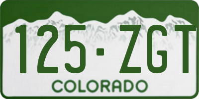 CO license plate 125ZGT