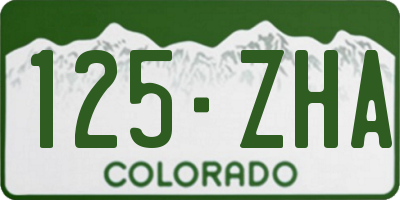 CO license plate 125ZHA