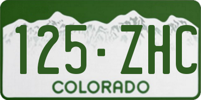 CO license plate 125ZHC