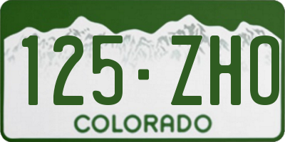 CO license plate 125ZHO