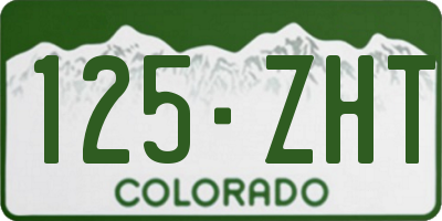 CO license plate 125ZHT