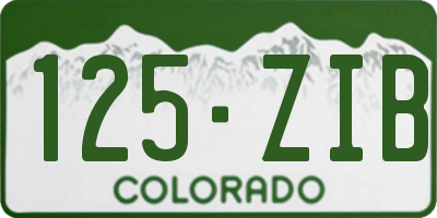 CO license plate 125ZIB