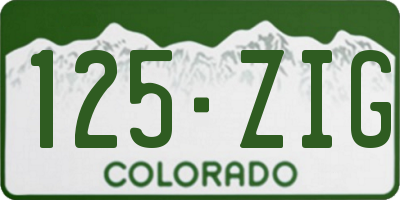 CO license plate 125ZIG