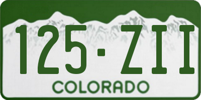 CO license plate 125ZII