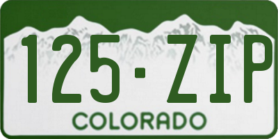 CO license plate 125ZIP