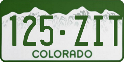 CO license plate 125ZIT