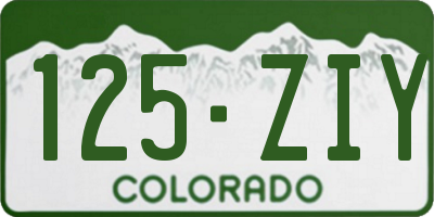 CO license plate 125ZIY