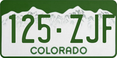 CO license plate 125ZJF