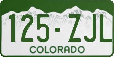 CO license plate 125ZJL