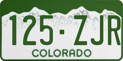 CO license plate 125ZJR
