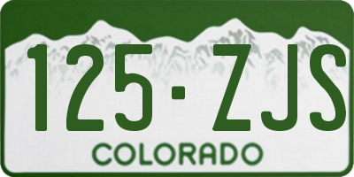 CO license plate 125ZJS
