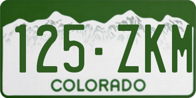 CO license plate 125ZKM