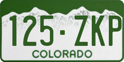 CO license plate 125ZKP