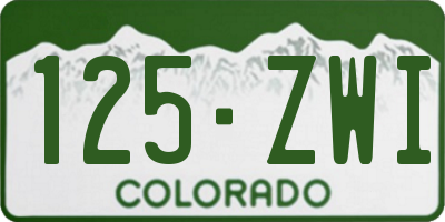 CO license plate 125ZWI
