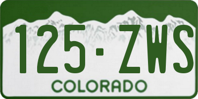 CO license plate 125ZWS
