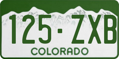 CO license plate 125ZXB