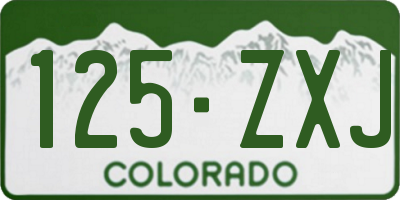 CO license plate 125ZXJ