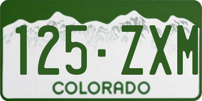 CO license plate 125ZXM