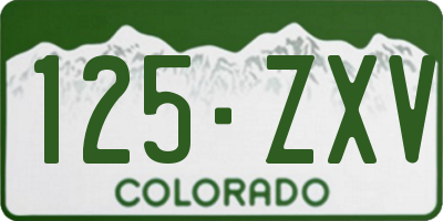 CO license plate 125ZXV