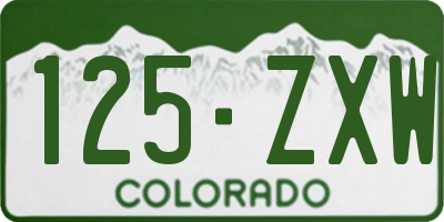 CO license plate 125ZXW