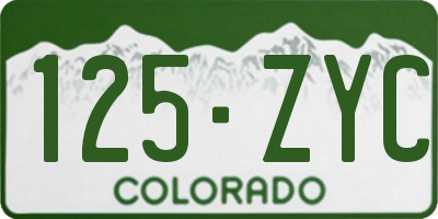 CO license plate 125ZYC