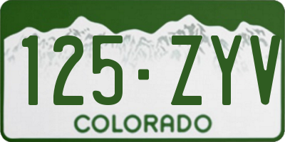 CO license plate 125ZYV