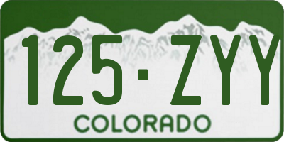 CO license plate 125ZYY