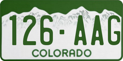 CO license plate 126AAG