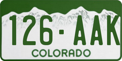 CO license plate 126AAK