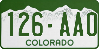 CO license plate 126AAO